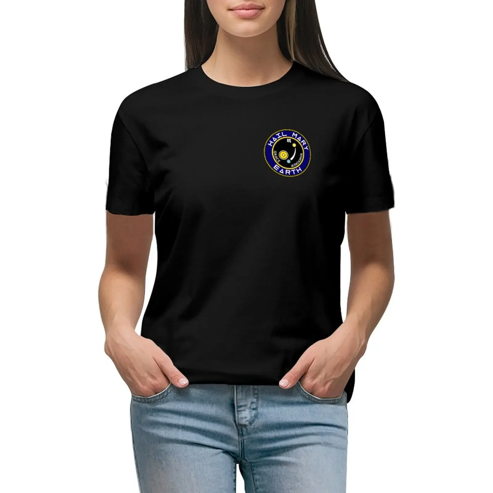 

Project Hail Mary Mission Crest T-Shirt quick drying summer tops animal print aesthetic clothes T-shirt Women