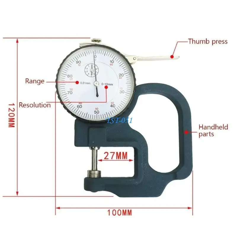 

E15A Portable Thickness Gauge Tester For Paper Quality Control Print Shops Packaging Professional Laboratory Production Lines