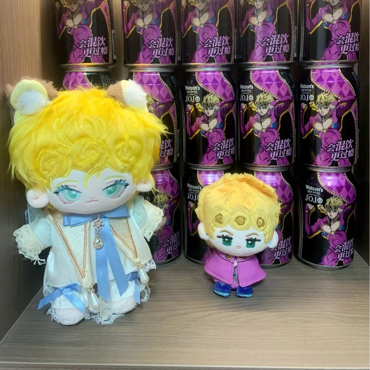20 cm Pluche Anime Jo Jo Bizarre Adventure Giorno Giovanna Figuur Cosplay Dress Up Katoenen Pop Lichaam Speelgoed Gevulde Fans voor Geschenken