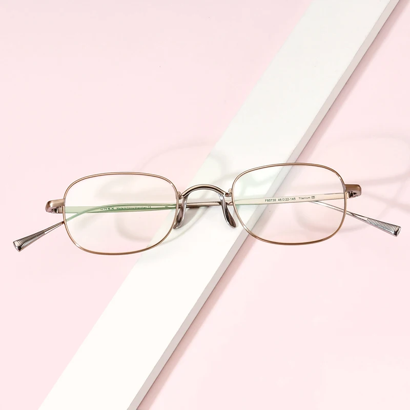 FONEX Titanium Eyeglasses Frame Men Brand Design Retro Small Square Glasses Women Ultralight-Weight Japanese Eyewear 85739