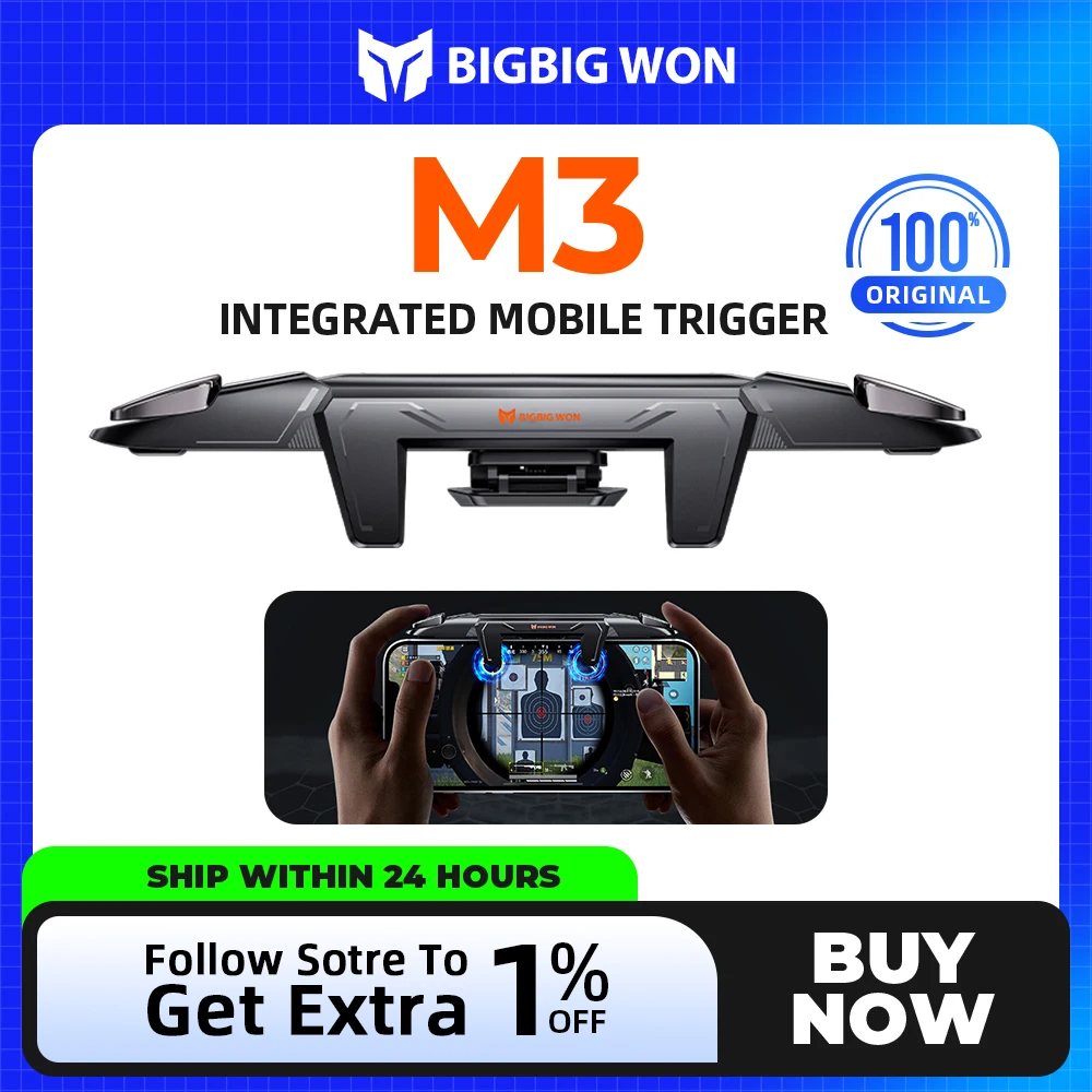 Original BIGBIG WON Mechager Plus M3 Mobile Gaming Triggers Controllers Integrated Clamping Plug and Play for iOS Android Phone