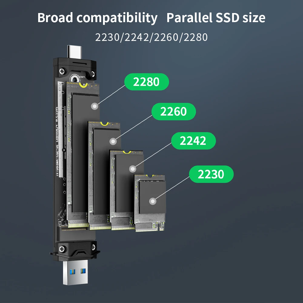 Lemorele-Adaptador de carcasa SSD M.2 NVMe SATA, carcasa externa con USB 3,1 Gen2, USB C, compatible con teclas M, B y M, 10gbps