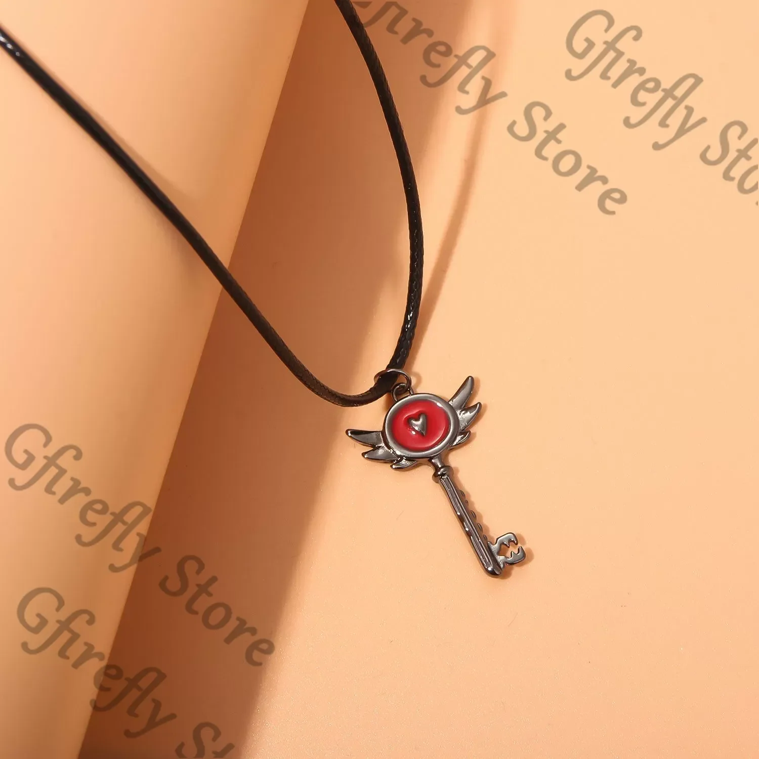 Hazbin Hotel Cosplay Key Pendant Necklace Metal Amulet Anime Ornaments Collarbone Chain Hanging Drop Vaggie Alastor Husk view 6