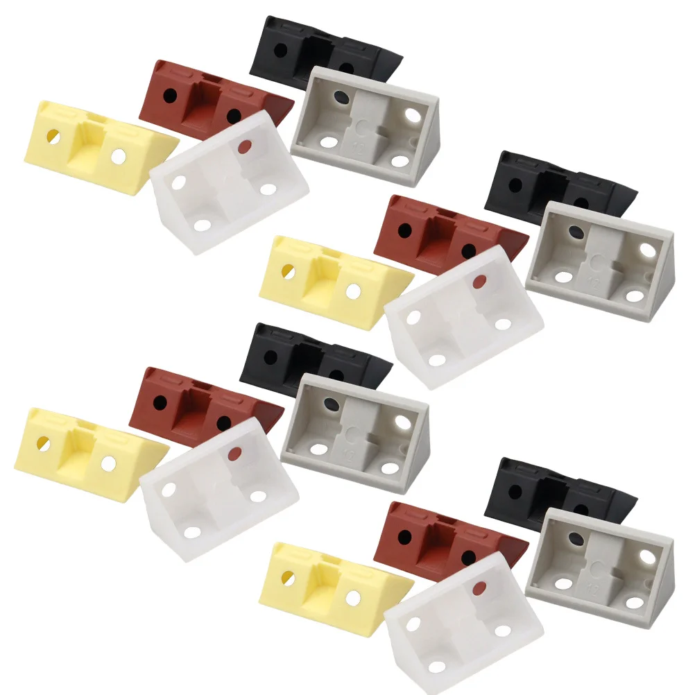 

60Pcs Plastic Corner Brace Cabinet Accessories Sturdy Kit Home Factory Use Easy Installation Plastic Corner Gusset