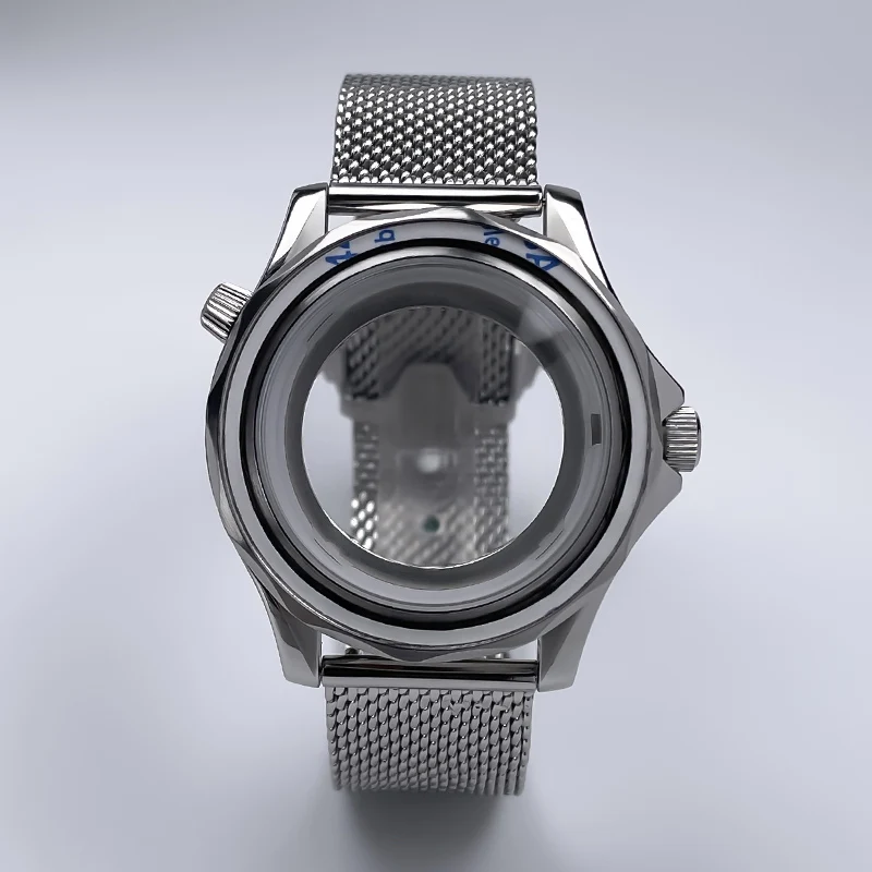 41mm Solid Stainless Steel NH35 Watch Case Mesh Bracelet 31mm Dial 10ATM Waterproof for Seamaster 300 NH35 NH36 Movement Mod Kit