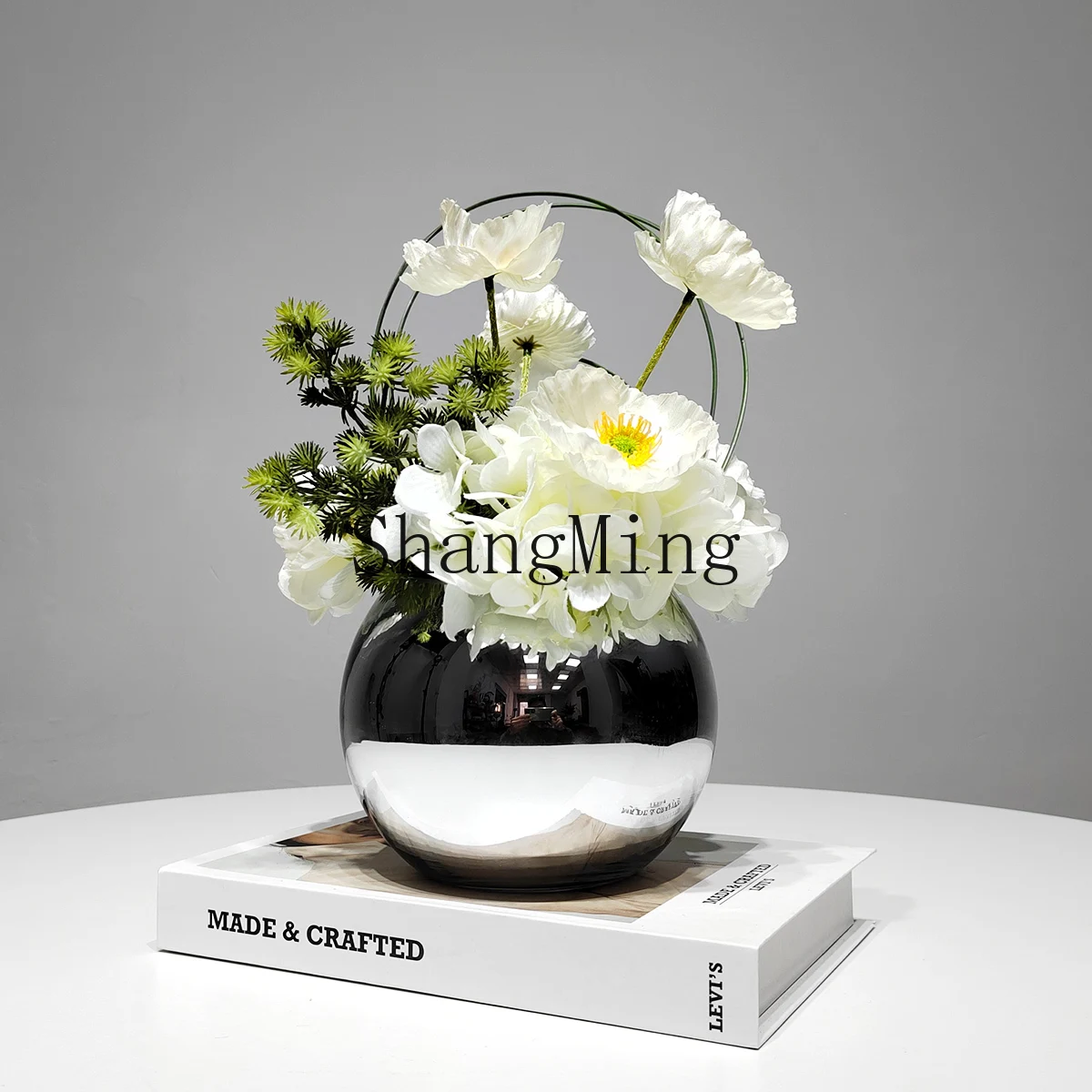

CL model room simulation Huilan hydrangea flower set, living room entrance coffee table countertop negotiation table jewelry