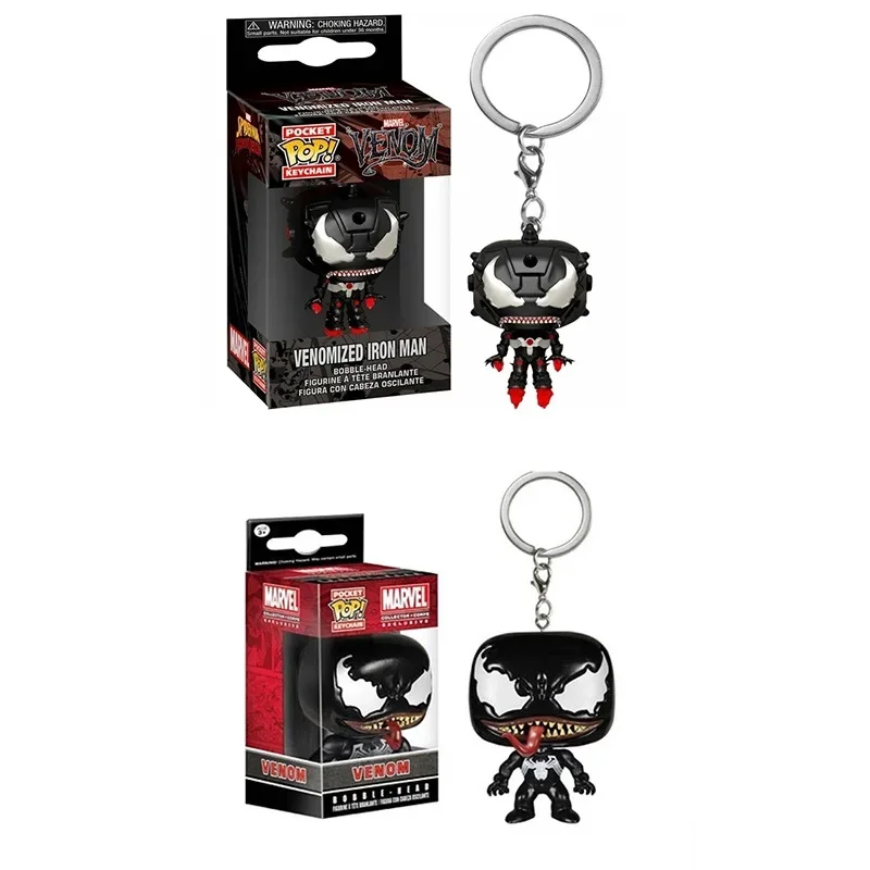 FUNKO Marvels juguetes Venomized Iron Man Venom llavero de bolsillo vinilo colección de figuras de acción modelo juguetes para niños regalo de Navidad
