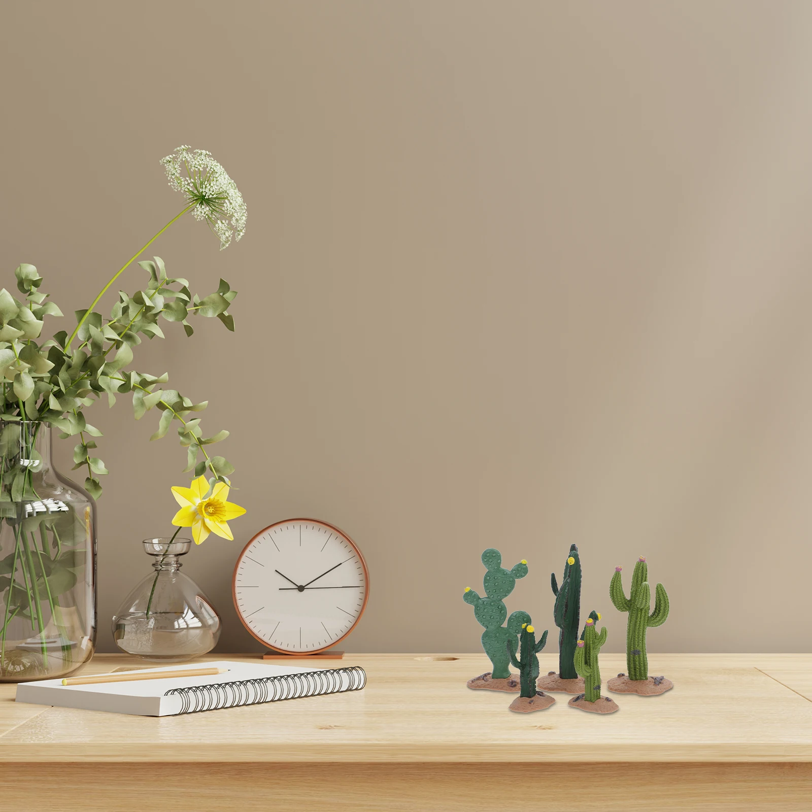 5 Pcs Cactus nament Artificial Figurines Decorative Plants Simulation Office Desktop Decor Simulated Crafts