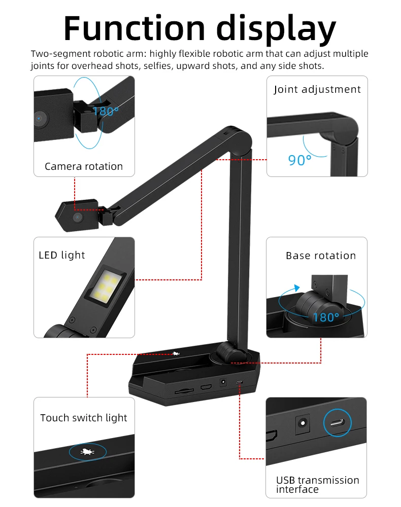 Scanner per fotocamera per documenti A3 A4 pieghevole NETUM SD-9000 da 12 MP
