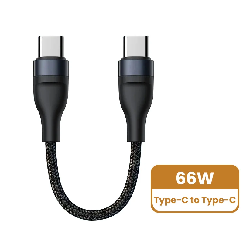 0.25M Data Cable USB C to Type C Fast Charging Data Cord Short Cable 66W Type C For iPhone 15 Huawei Samsung Portable Power Bank