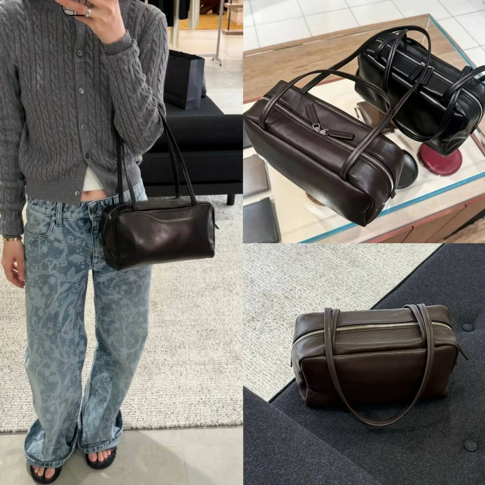 bolso-de-hombro-pequeno-de-cuero-para-bowling-bolso-de-mano-para-viajes-bolso-boston-de-color-puro-sin-marca-bolso-cruzado