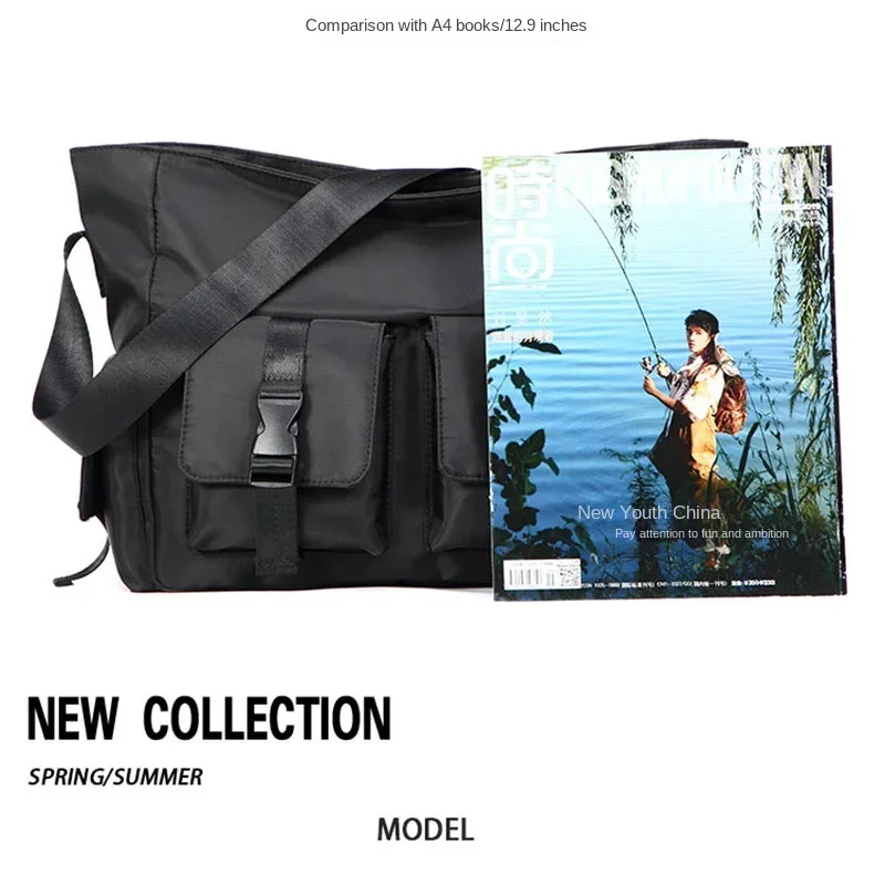 Large Capacity Waterproof Messenger Shoulder Bag Men Casual Crossbody School bag for Teenage Outdoor Black Travel Bags New bolso