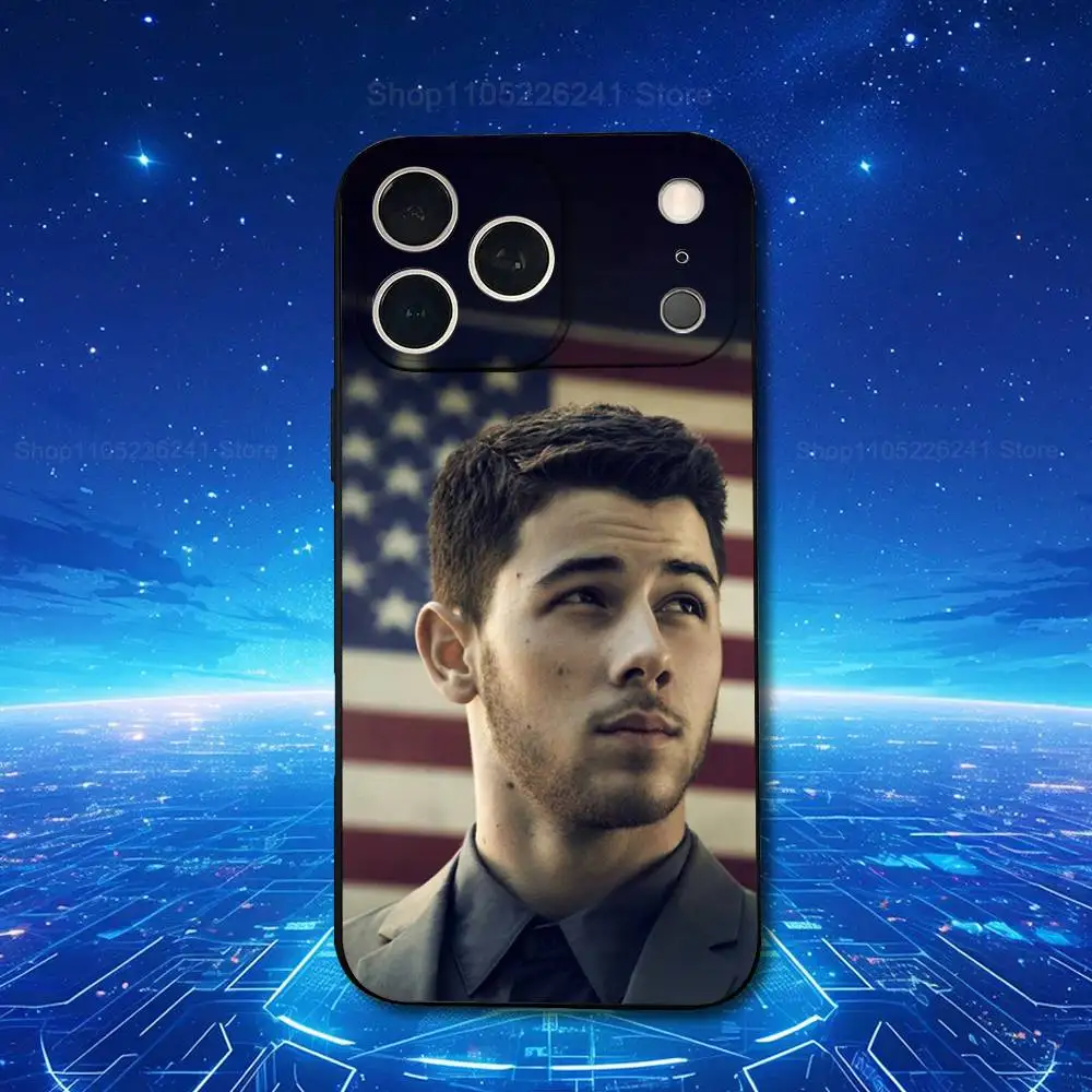 Cantor J-Joe J-Jonas para iPhone 13,17,11,12,16,14,15,Plus,Pro Max, XS, X, XR, SE, Mini, 8,7, capa de telefone preta de silicone macio