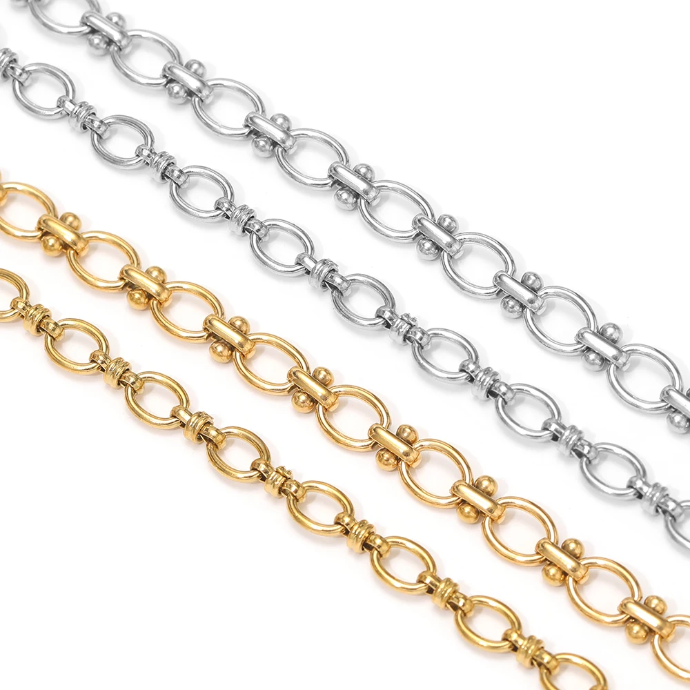1 Meter Edelstahl Ovale Handgefertigte Punk-Ketten DIY Hip-Hop Herren Halsketten Zubehör Armbänder Schmuck Ohrringe Herstellung – Detail 3