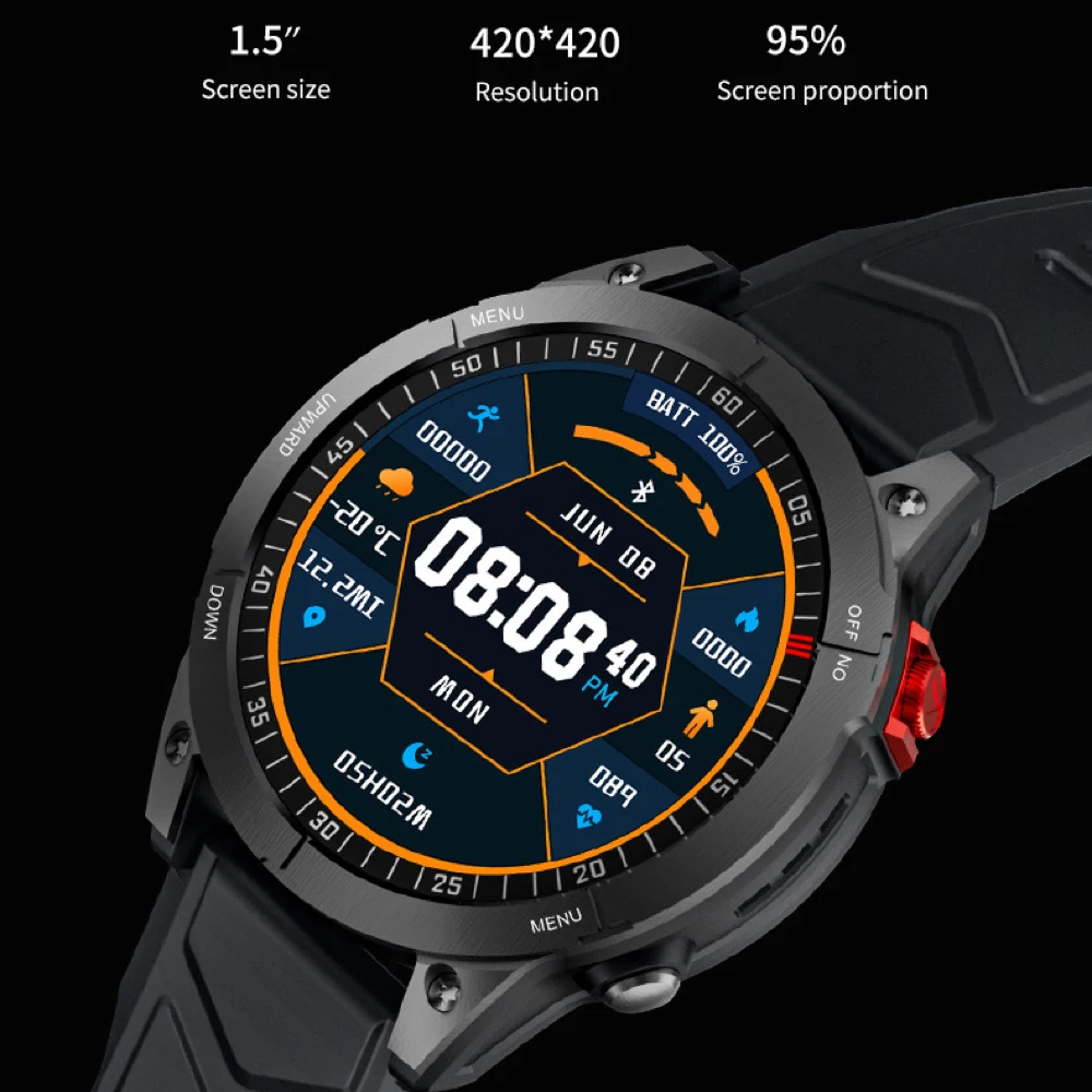 Fashion HD Blue Tooth Call Smart Watch NFC Voice Assistant Combination Lock Heart Rate Smartwatch Music Waterproof Weather Clock