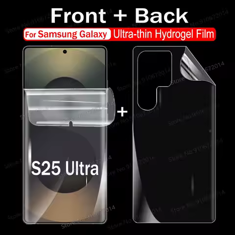 Front Back Hydrogel Film For Samsung Galaxy S25 S24 S23 S21 S20 FE Note 10 20 S22 Ultra Plus S25Ultra Slim Gel Screen Protector