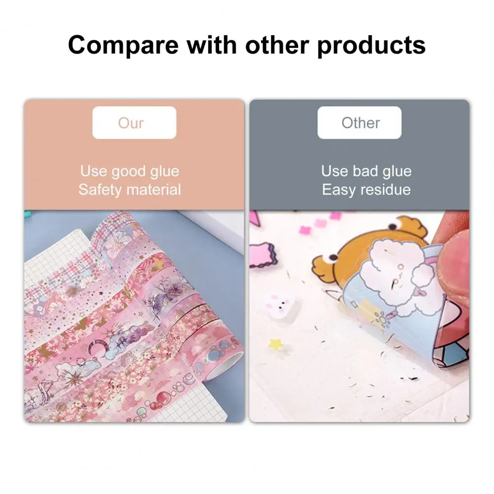 Washi 스크랩북 테이프, 자체 접착 DIY 장식, 인쇄 장식 꽃 마스킹 테이프, 학교 용품, 9 롤/세트