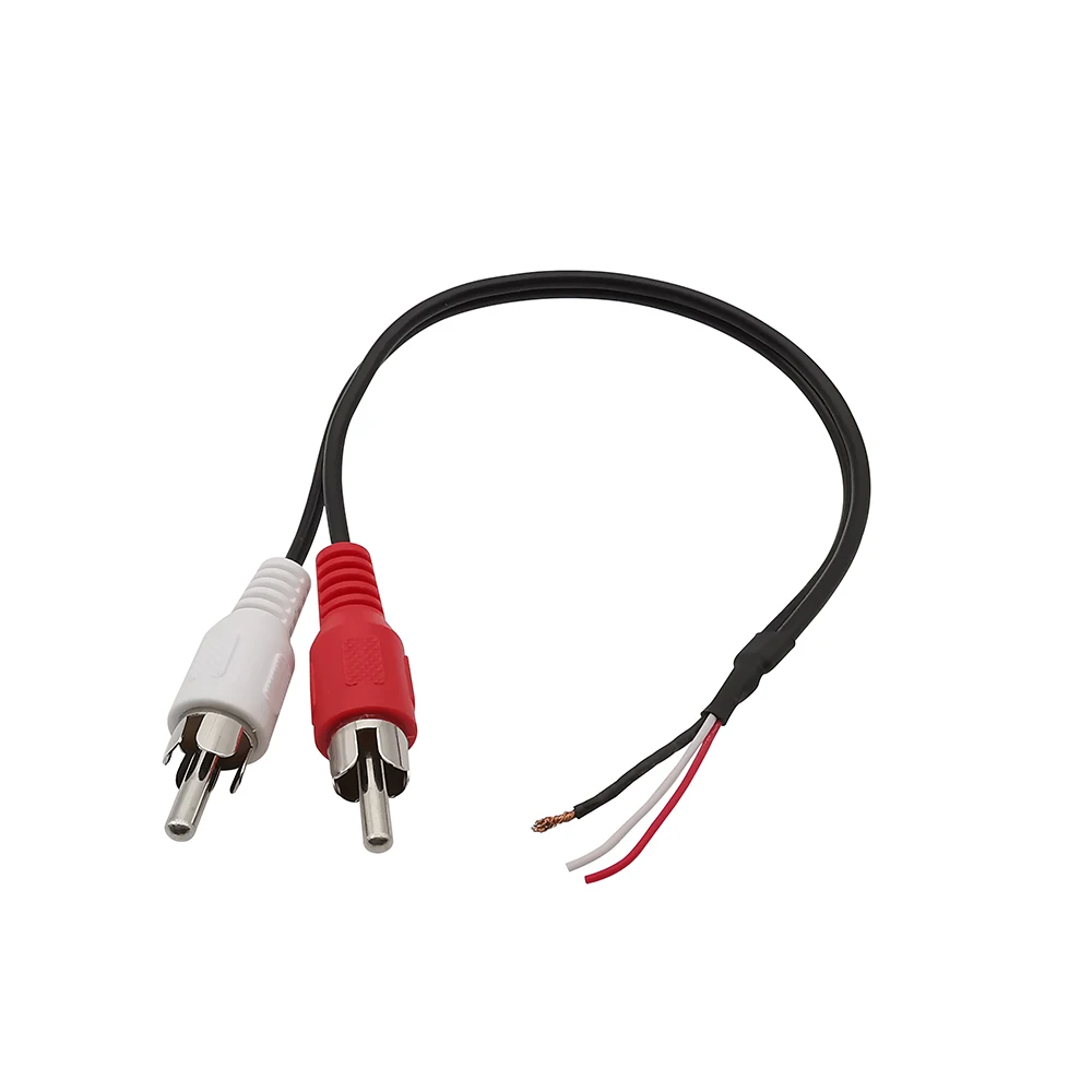 2Pcs 15cm 20cm Car RCA Female / Male Audio Cable Extension Cable AV Single Video Stereo Plug Connector DIY Repair Wire