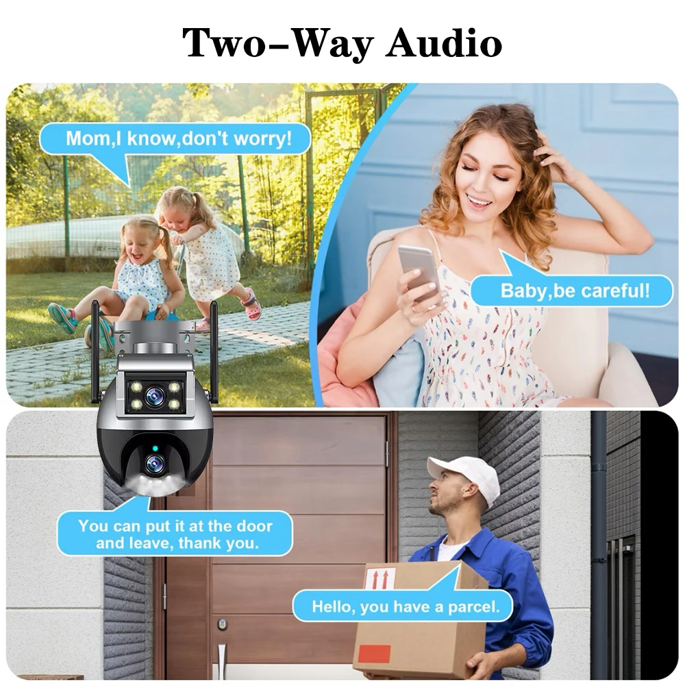Tuya 8MP 4K Dual Lens Wifi PTZ Camera Outdoor 2 Way Audio CCTV Security Surveillance Camera Auto Tracking IP Cam Smart Life