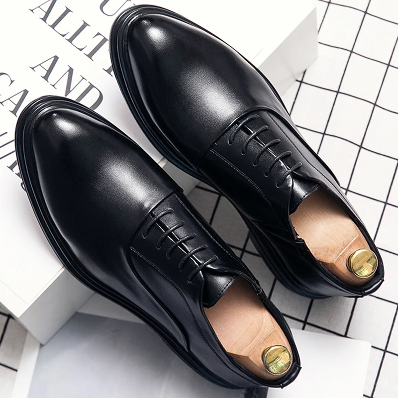 Men's Dress Shoes Classic Oxfords Leather Shoes For Men Social Brogues High Quality Casual Business Wedding Leather Shoes Man