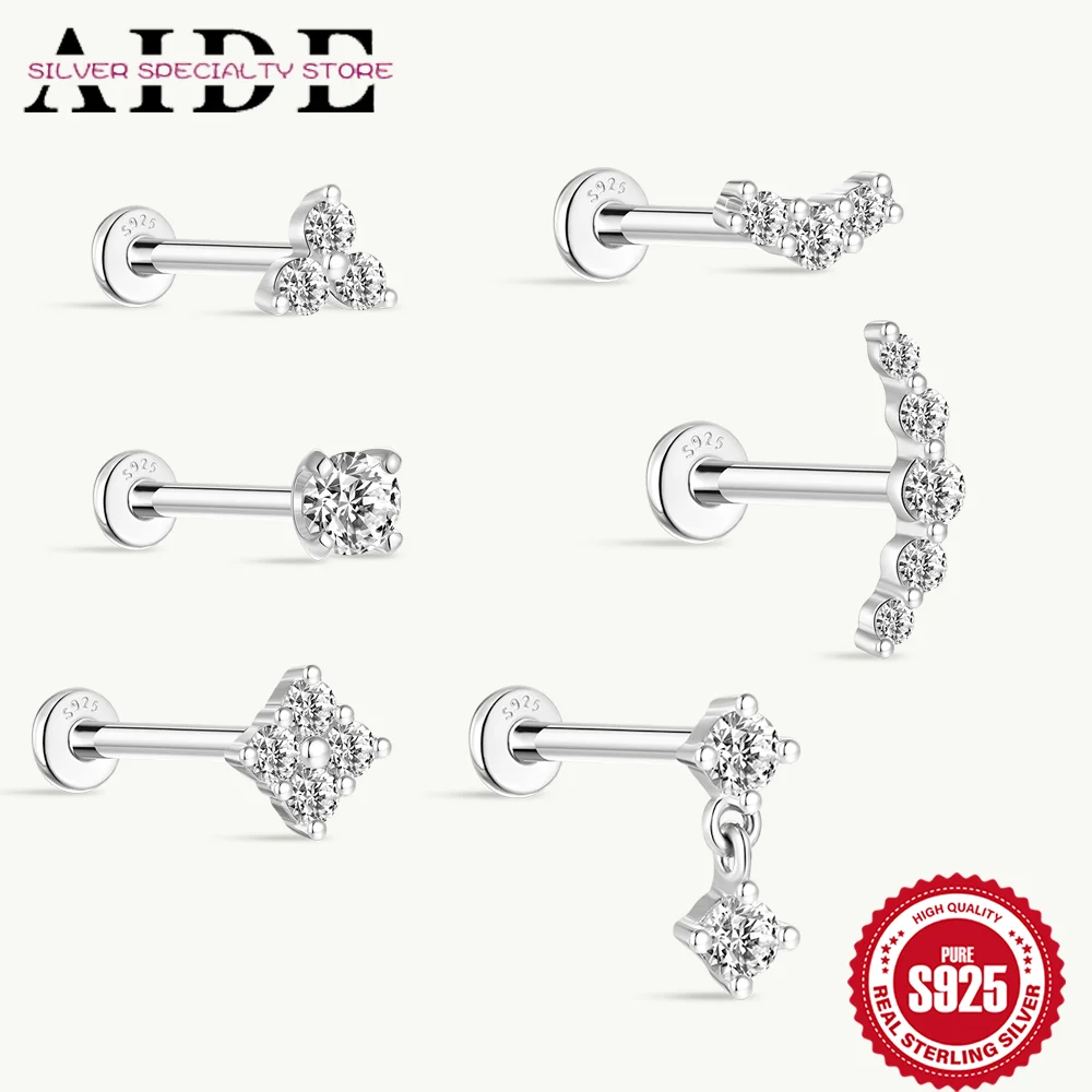 

AIDE 1 Piece 925 sterling silver Lab-Grown Diamonds For Woman Luxury Piercing Earring Fine Jewelry for Anniversary Gift