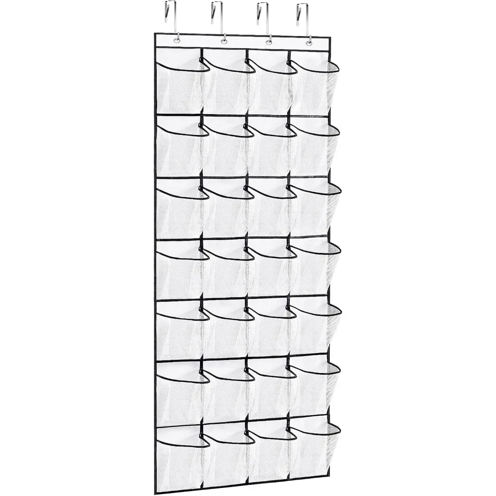 

28Large Pockets Over The Door Shoe Organizer, Hanging Shoe Organizer for Closet, Premium Clear Shoe Rack for Door, Shoes Hanger