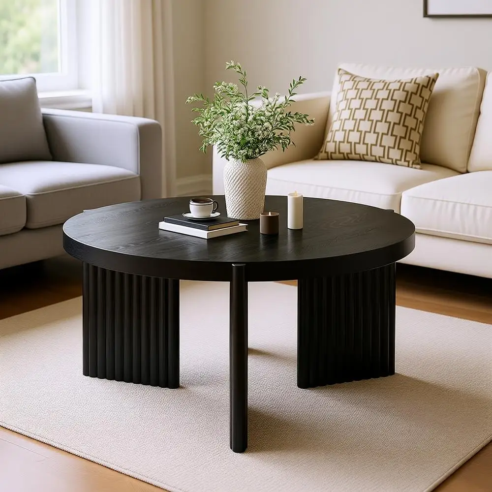 

Круглый журнальный столик 27,5 дюймов, центральный или гостиный стол, современный круглый стол для квартир, небольших домов, деревянные журнальные столики