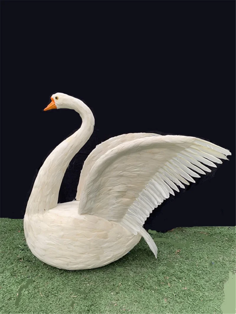 

Большая имитация крыльев лебедя, модель пенопласта и перьев, крылья лебедя, подарок около 70x90 см d589