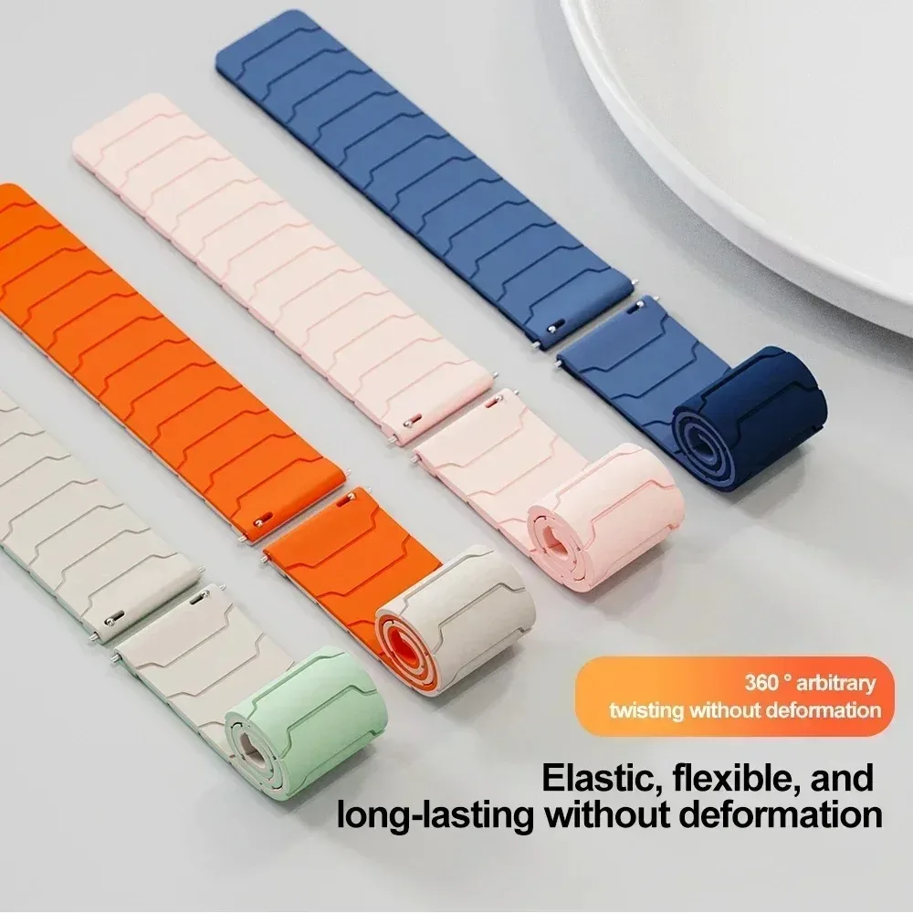22mm Magnetic Silicone Strap for OnePlus Watch 3/2 2R Sport Wristband for Realme Watch 3 S S2 Bracelet for OPPO Watch X X2 4 Pro