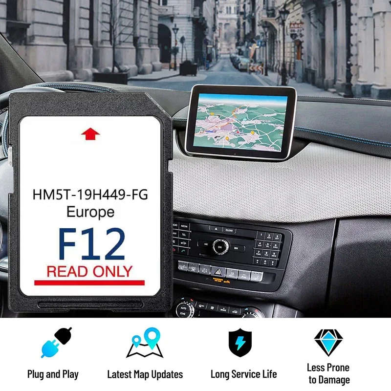 2024 SD-Karte GPS für Ford-Fahrzeuge mit Sync2 F12 Navigation Europa-Karte HM5T-19H449-FG 64GB Speicherkapazität