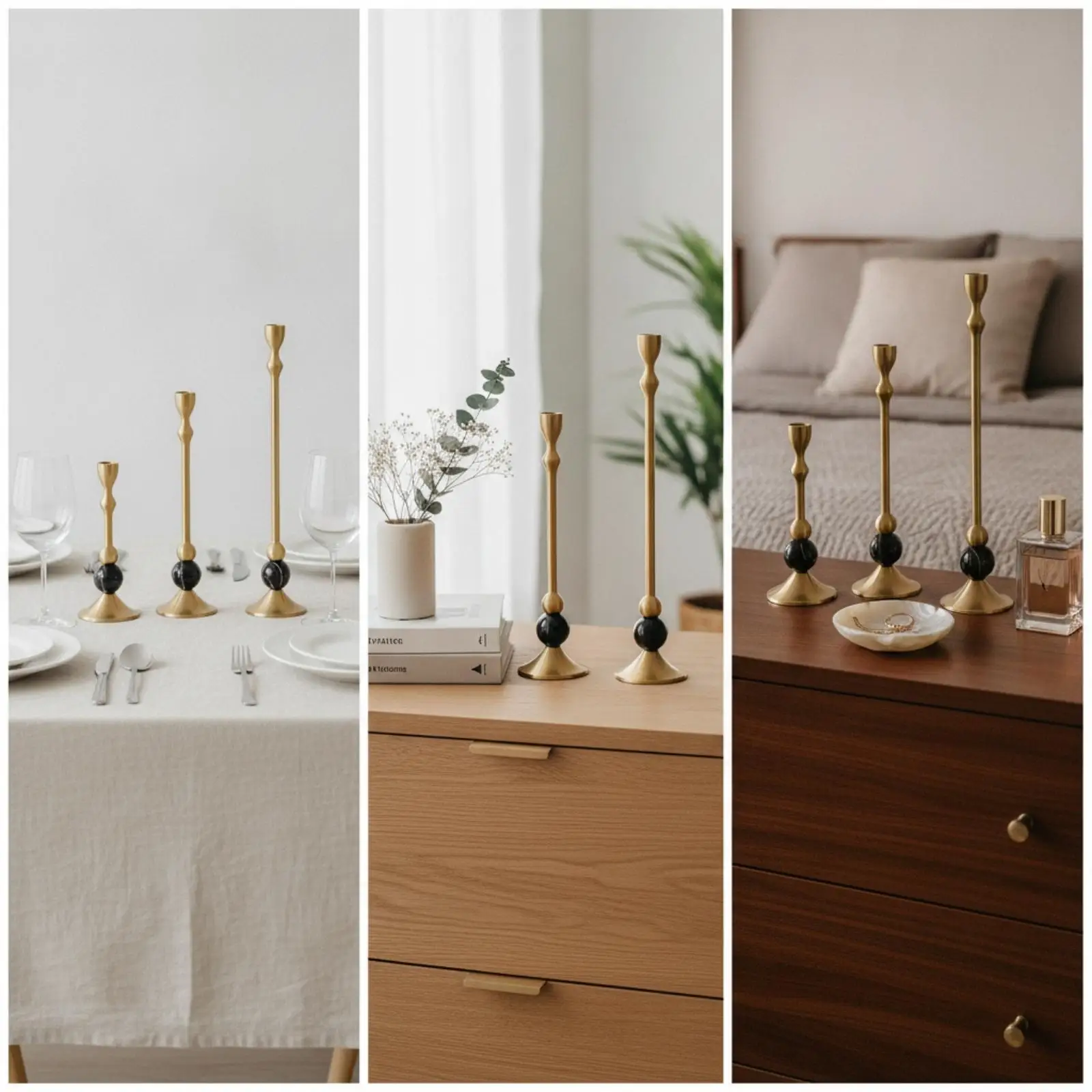 Candlestick Holder Vintage-Styled Tabletop Candle Holder Decorative for Wedding