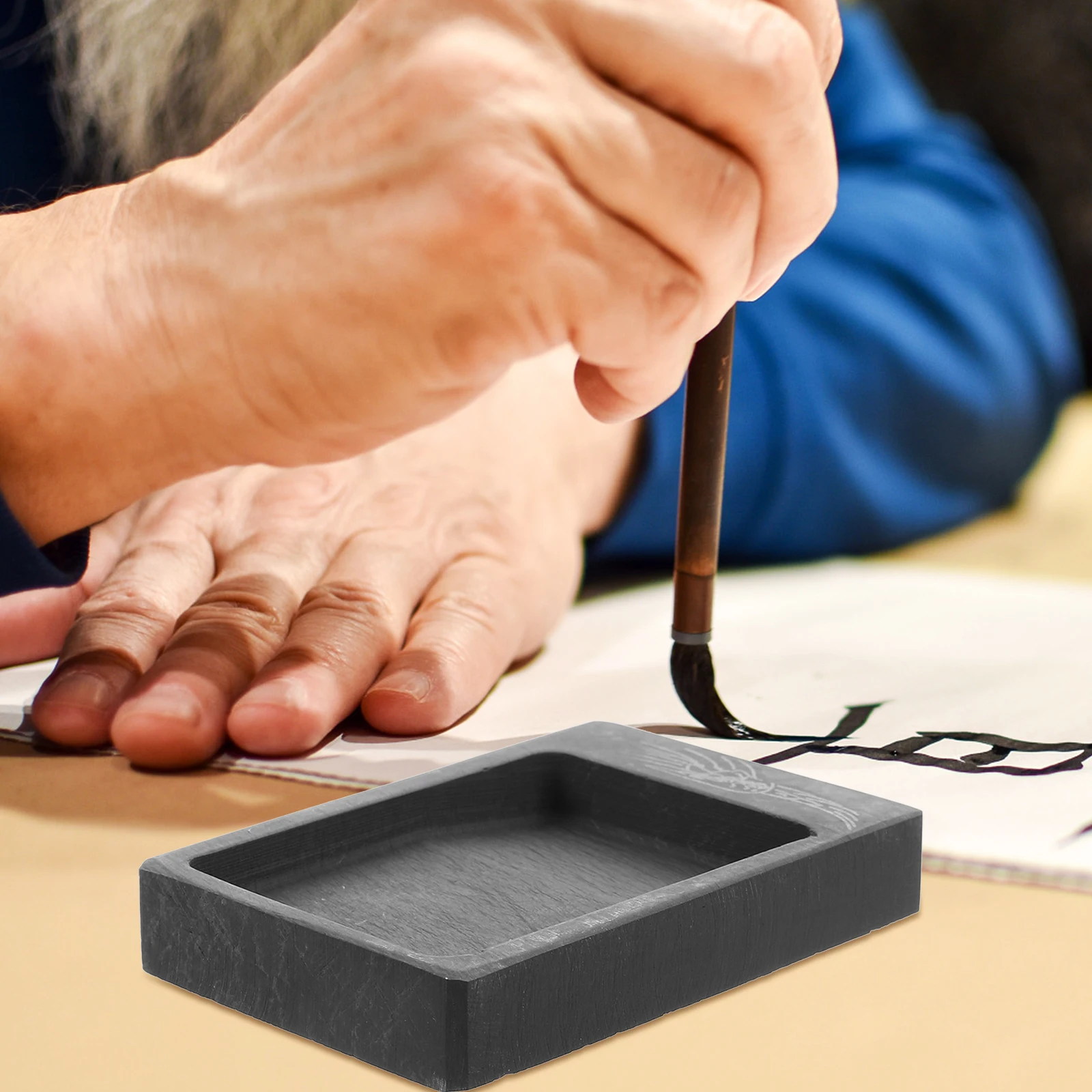 

Mini Inkstone for Writing Chinese Calligraphy Inkslab Drawing Preserve Grinding