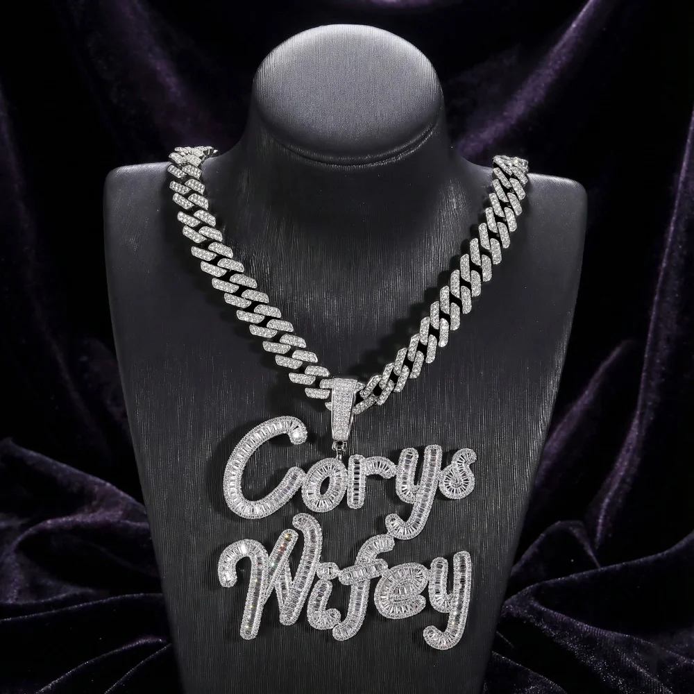 

Кулон на заказ, персонализированное ожерелье с именем и буквами, Iced out, камни CZ, ювелирные изделия в стиле хип-хоп, модные мужские и женские ожерелья, подарок