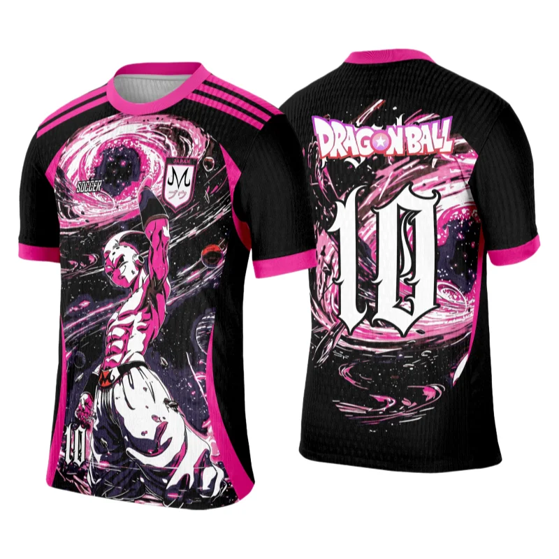 Bandai Majin Bu Dragon Ball No.10 Maglia da calcio Anime Periferica Per adulti Bambini T-shirt stampate in 3D Estate Asciugatura rapida Comodo Grande