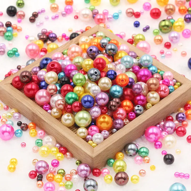 

10-1200pcs Pearl Beads Multi Colors Loose Round Acrylic Pearl Beads Spacer Beads for DIY Craft Necklace Bracelets Jewelry Making