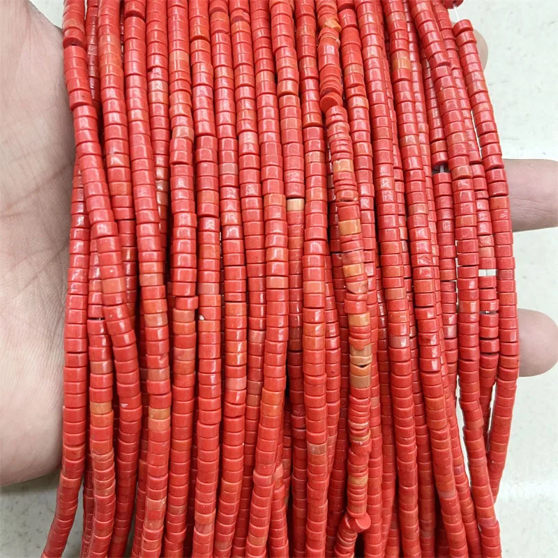 Heishi Red Turquoise 2*4MM Natural Stone Beads For Small Tiny Jewelry Making DIY Bracelet Earrings Necklace