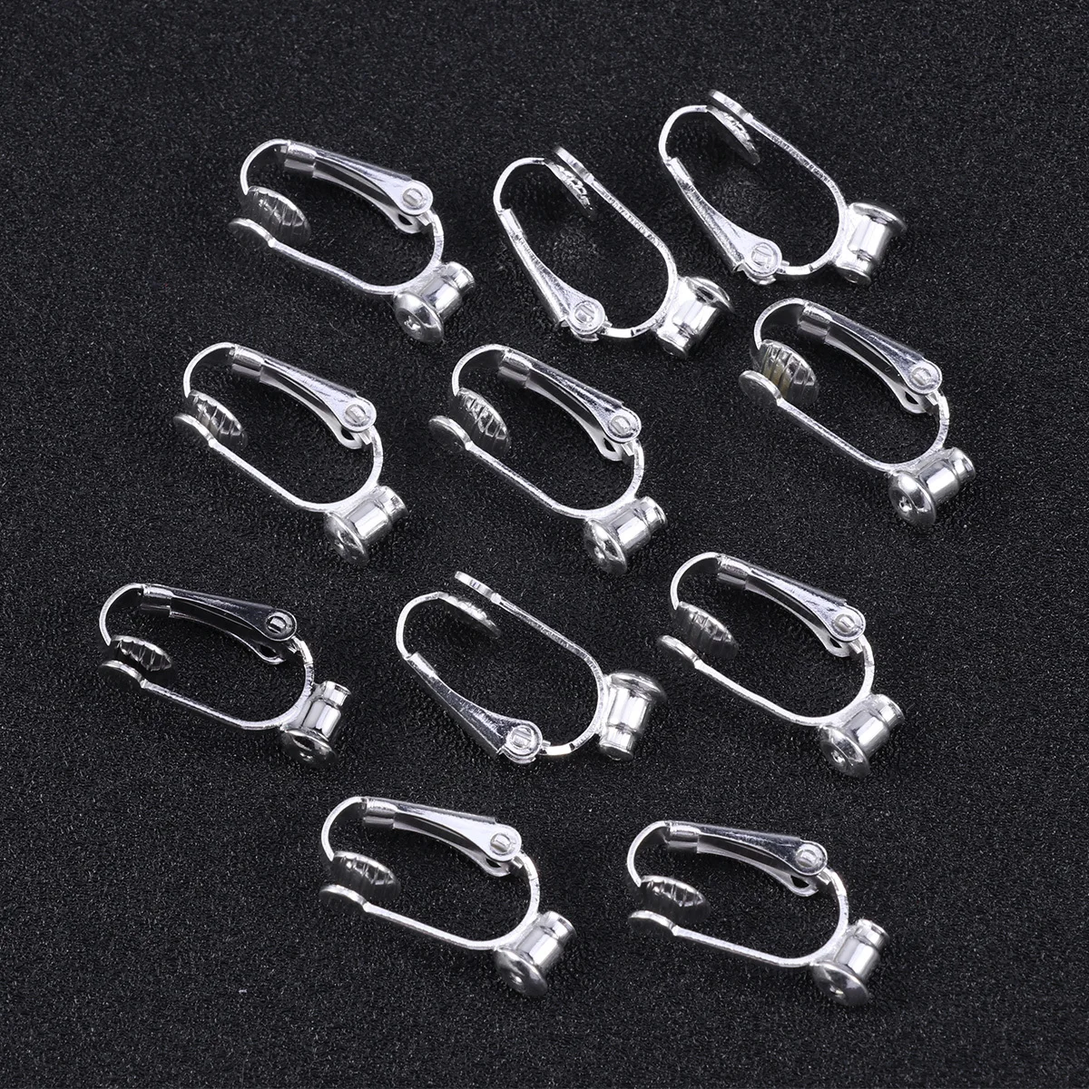 1Set Ear Clips Set Lightweight Copper Metal Non Piercing Earrings Portable Studs Clip Converters DIY Jewelry Tools Golden Silver
