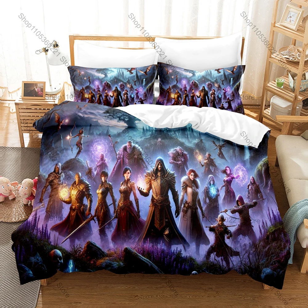 Cool Dragon Age The Veilguard Lucanis Duvet Cover Set 1 Quilt Cover + 2 Pillowcases Soft Microfiber Rogue Assassin Game Bed Line