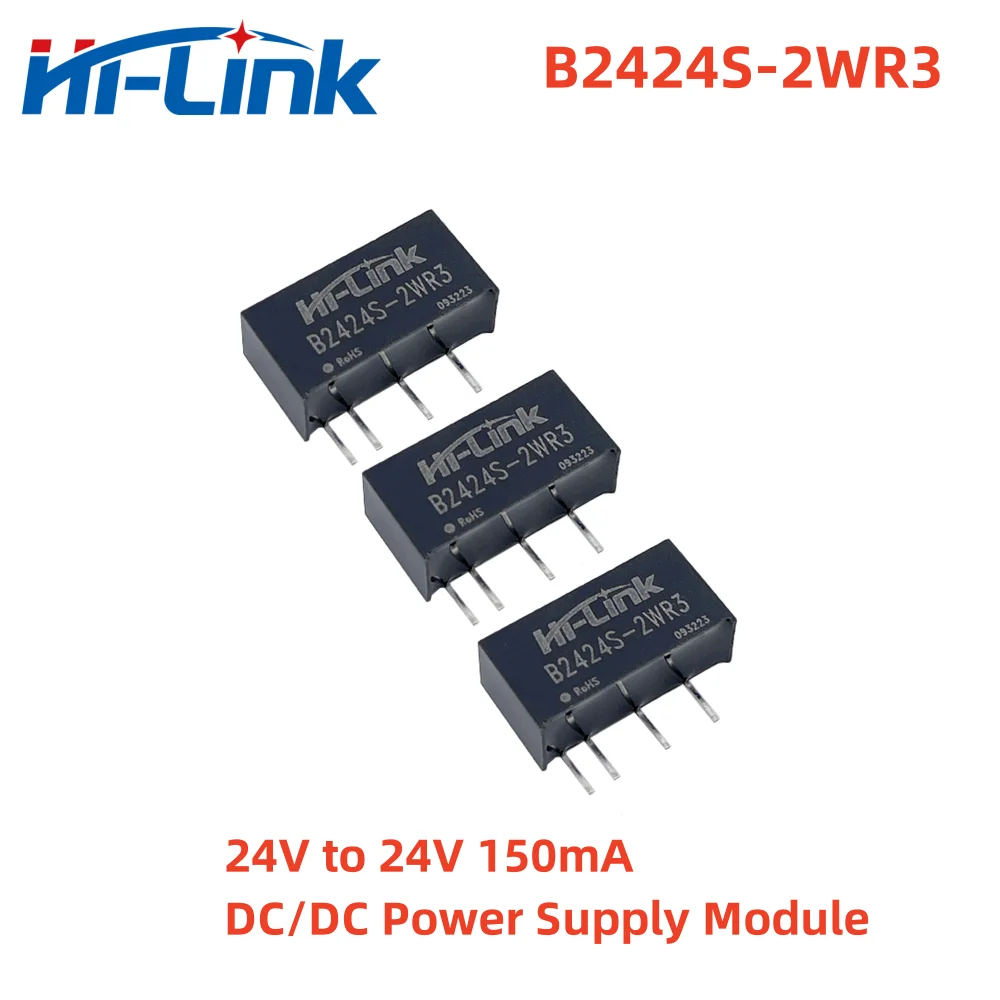 Hilink 24V to 24V 150mA 2W Output DC/DC Power Supply Module Short Circuit Protection B2424S-2WR3 Power Converter