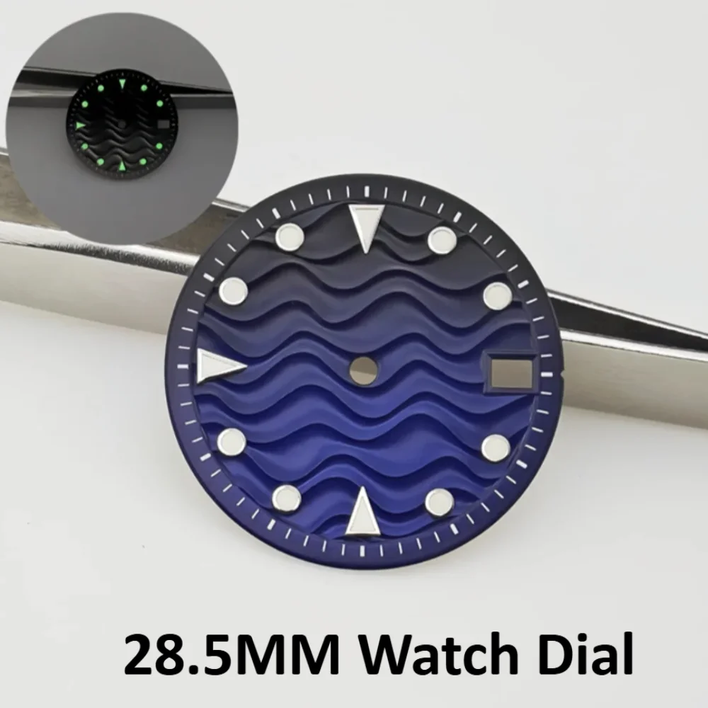 

28.5MM Watch Dial Water Ripple Pattern for NH35/NH36/4R36/7S26 Movement Modified Dials Watch Face DIY Modified Parts