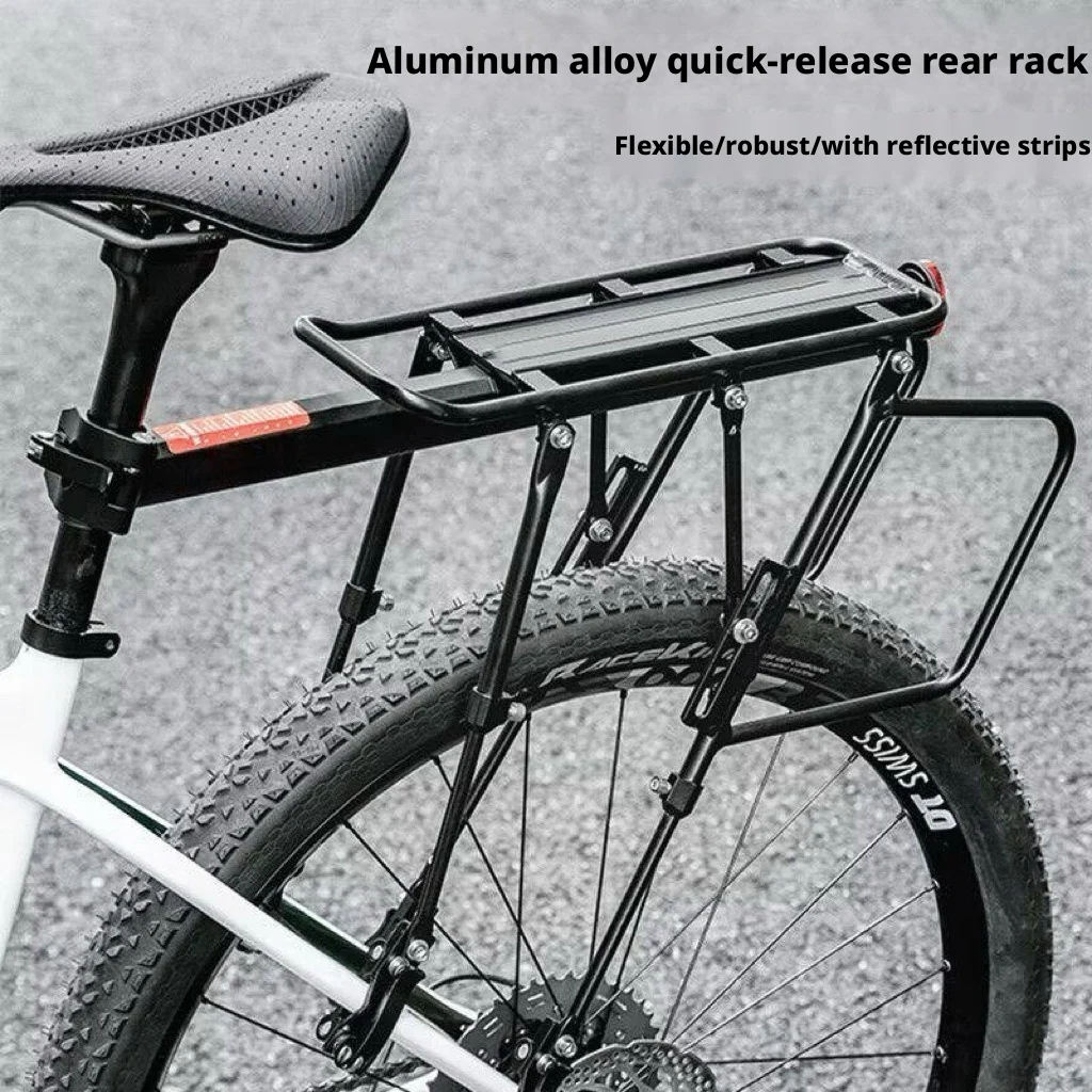 Rear Bike Rack Stable Aluminum Alloy Cargo Support Bicycle Luggage Holder for Commuter Mountain Road Bikes