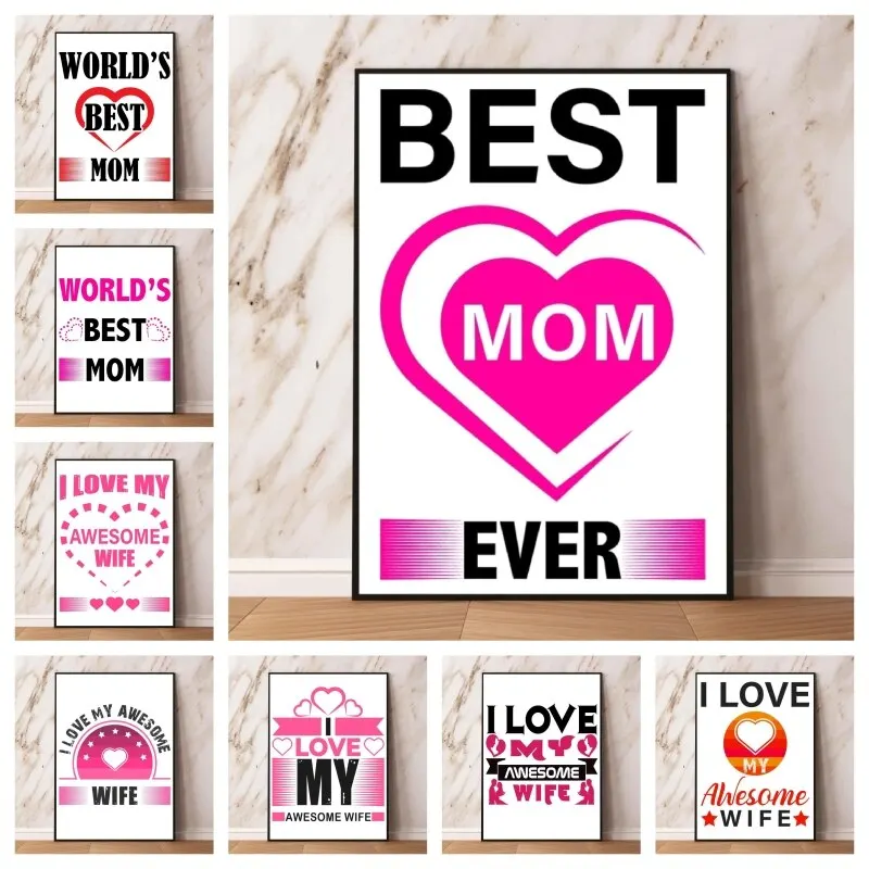 Картина на холсте «Я люблю мою удивительную жену», японская комиксная картина для домашнего декора, подарок на день рождения