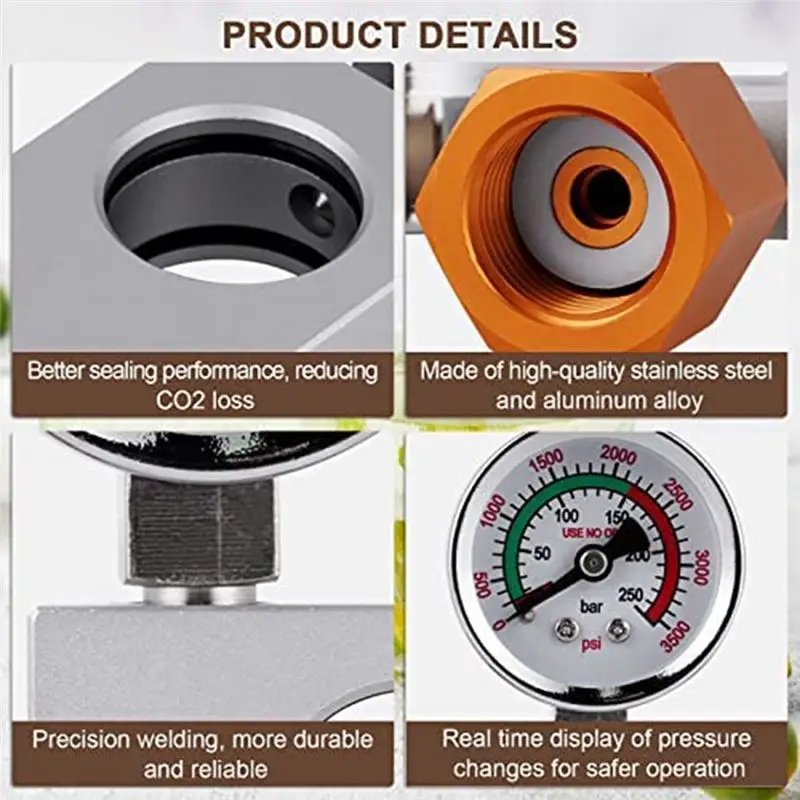 high-quality-measuring-tools-co2-refilling-adapter-with-3500psi-pressure-gauge-for-filling-soda-in-stock