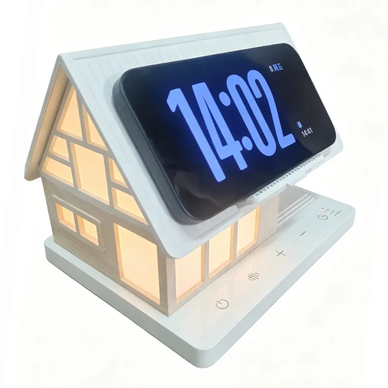 

Creative House bedside lamp 15W Wireless Charging For Mobile Phone White Noise Sleep Aid Night Light All-in-one Desktop Deco