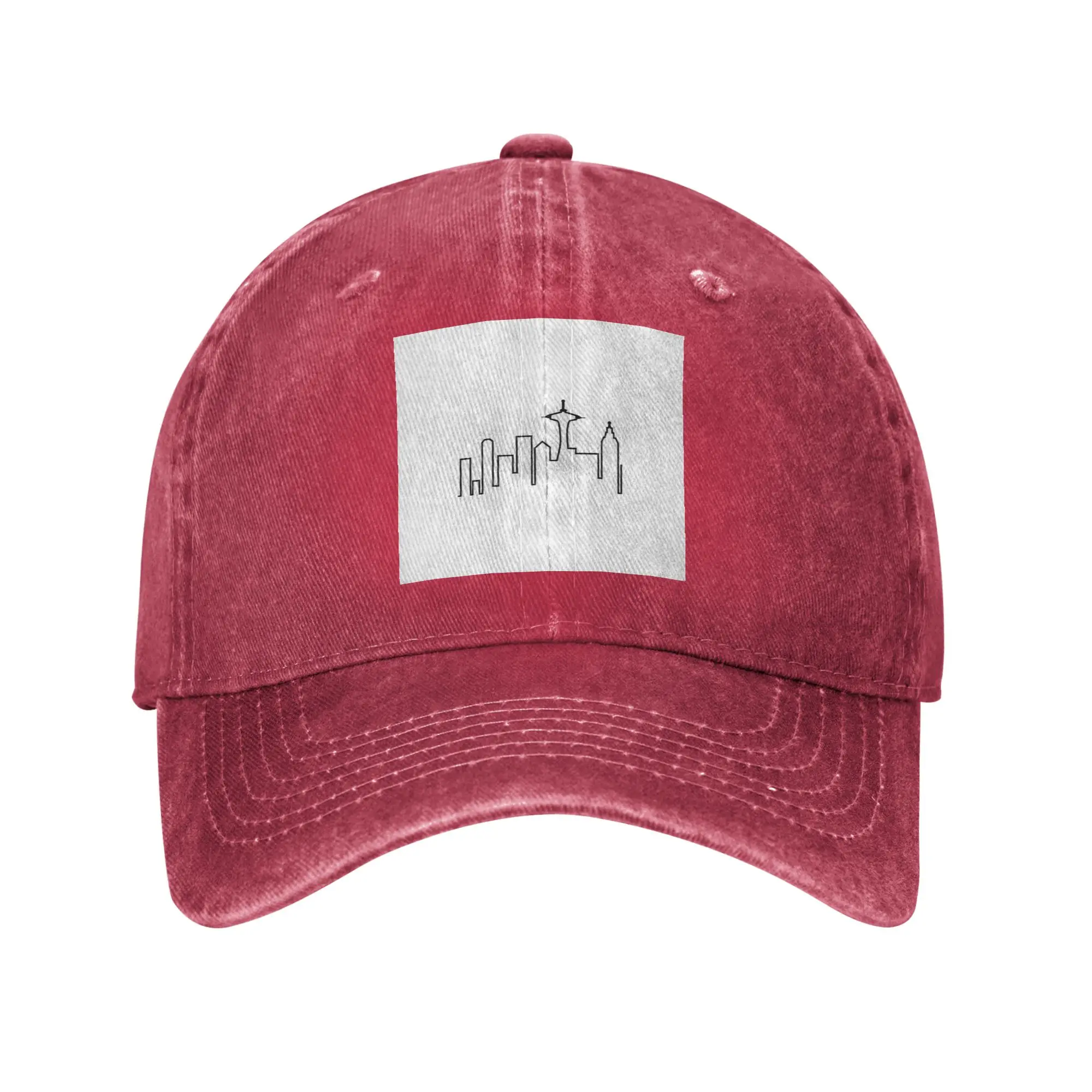 Frasier - Seattle Silhouette Washed Denim Cap Casual Baseball Caps Adjustable Hat Summer Unisex Baseball Hats