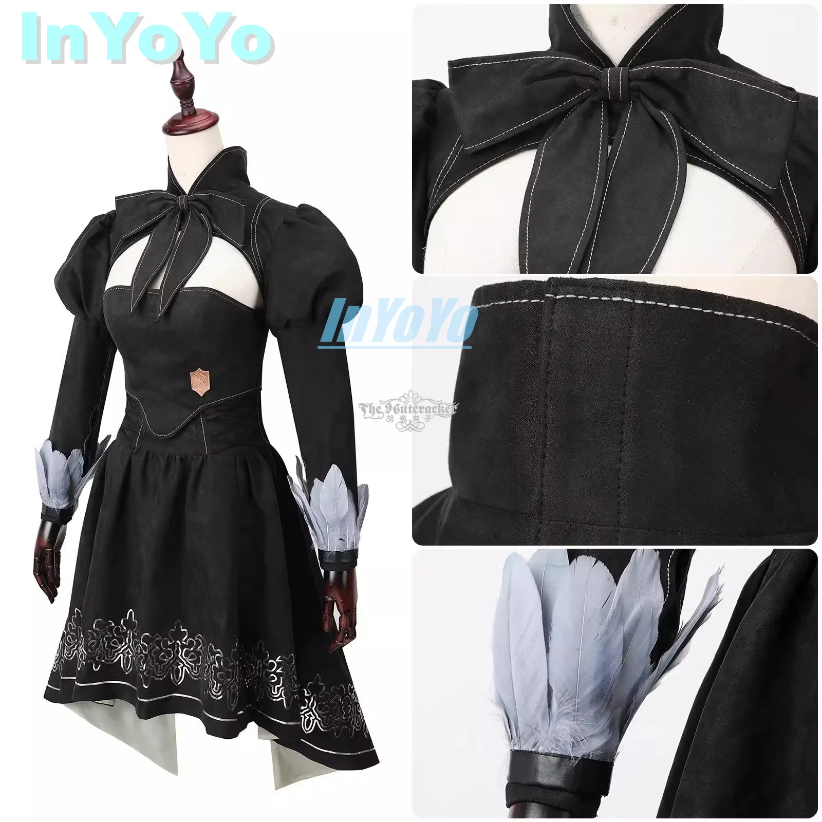 Inyoyo yorha tipo-51 cosplay final fantasia ff14 traje feminino vestido uniforme halloween carnaval festa roupa novo XS-3XL novo