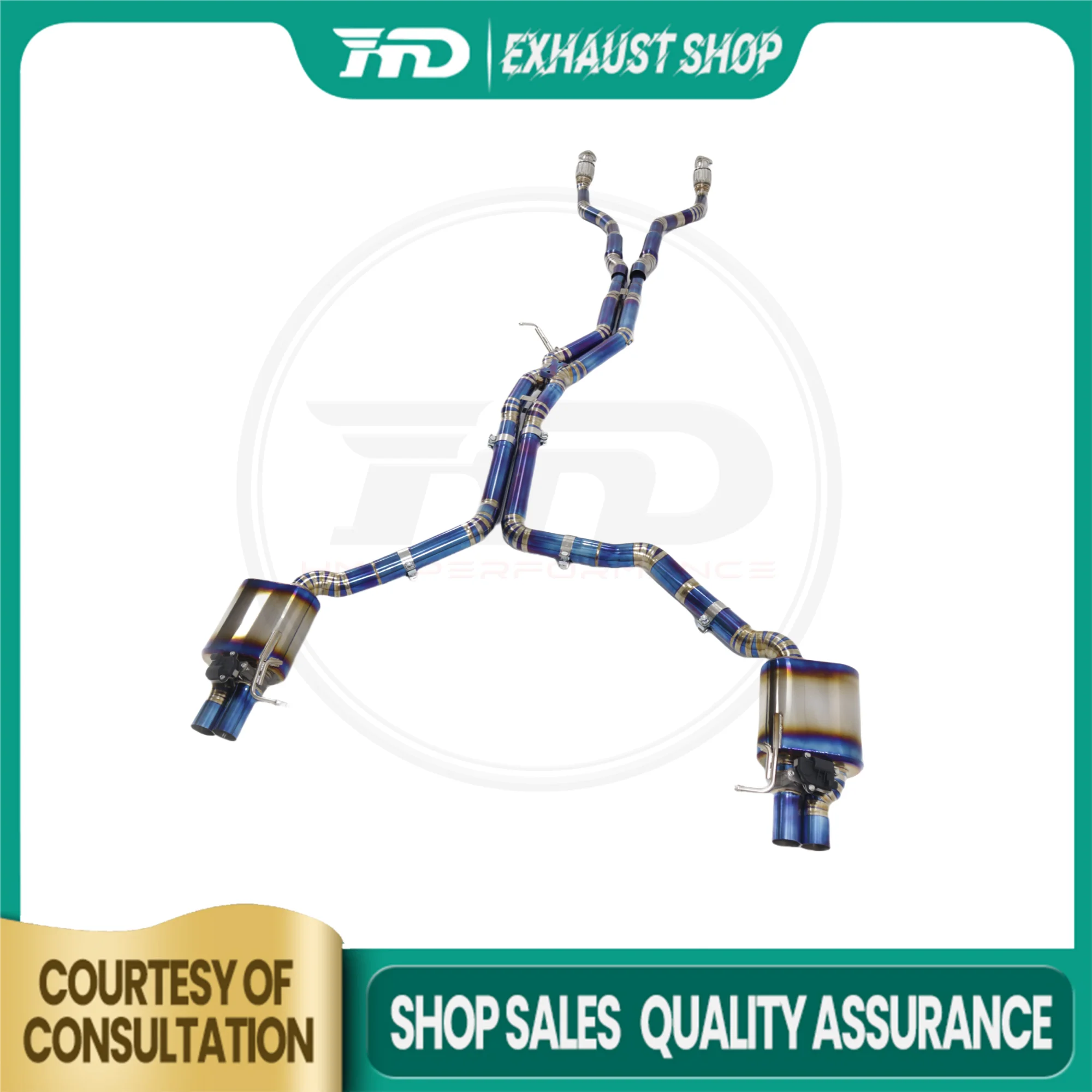 

High Quality Catback For AUDI RS6 C7 Titanium Alloy Exhaust System Electronic Valve Muffler Non-destructive Resonant Tube HMD