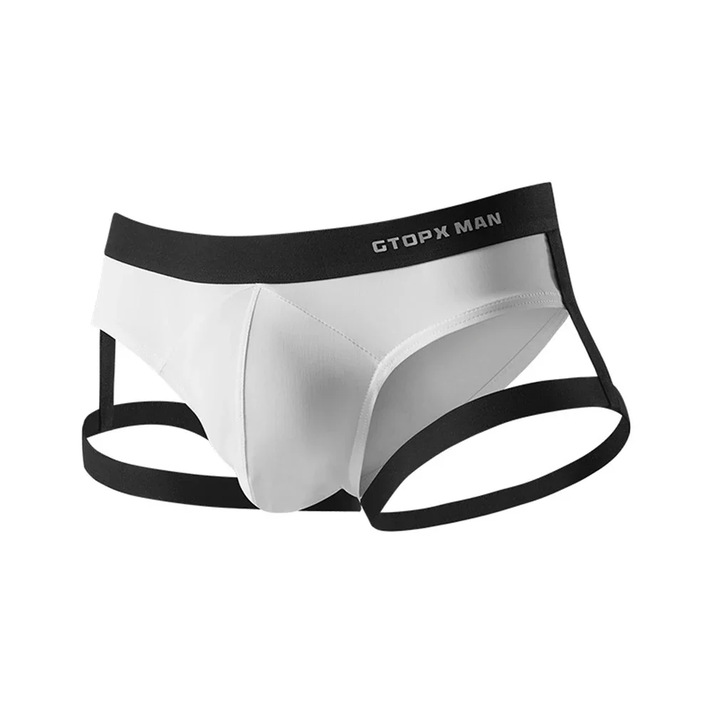 

Sexy Man Jockstrap Bandage Panties Bulge Pouch Briefs Black White Breathable Backless Briefs Underpants Underwear For Men