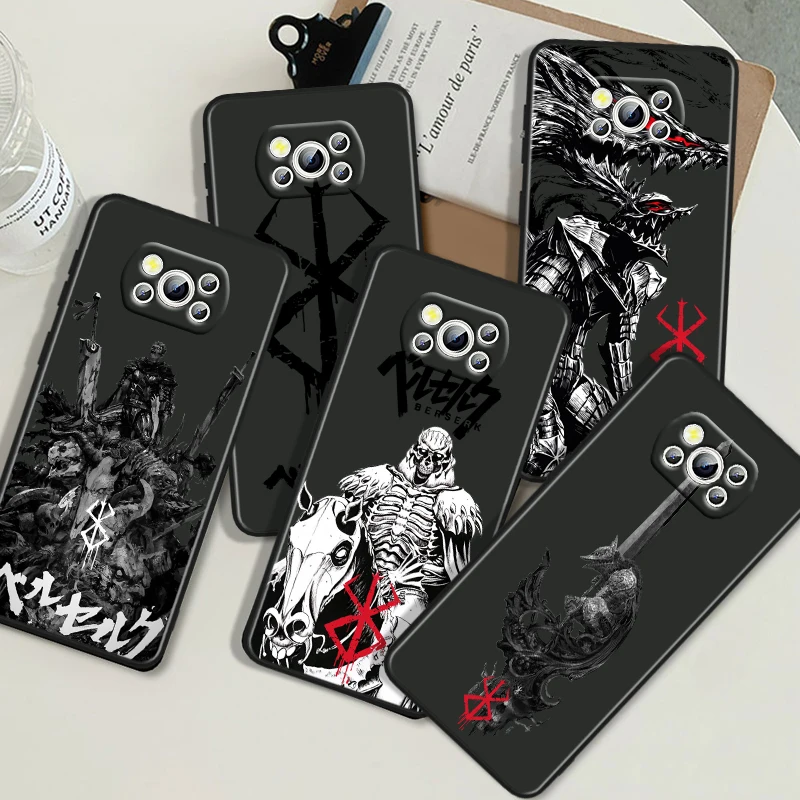 Berserk Comics Cool For POCO C55 C50 C40 C3 F5 F4 F3 M6 M5 M4 M3 X5 X4 X3 GT Pro Silicone Black Phone Case