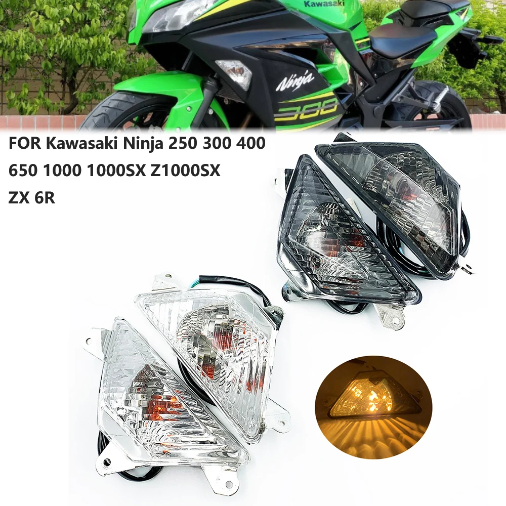 

Front Turn Signal Indicator For KAWASAKI NINJA 250 300 400 650 1000 ZX6R 2013-2021 2020 18 Motorcycle Accessories Light